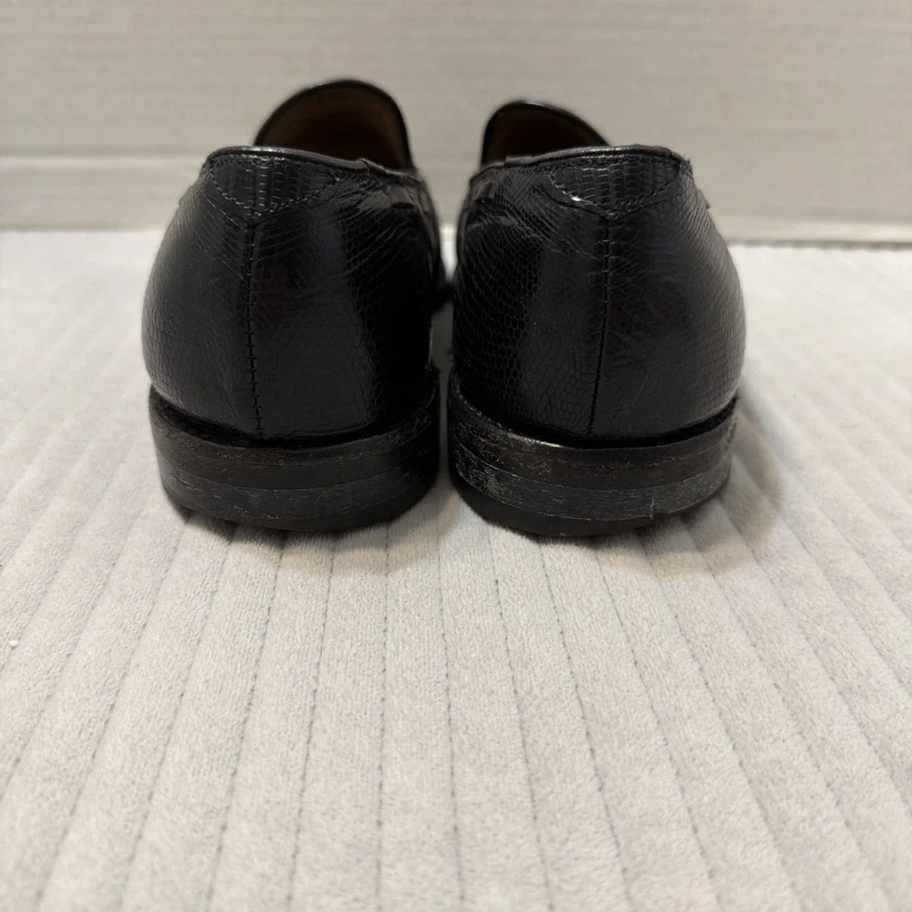 Mens FootJoy Lizard Skin Loafers Slip On Dress Shoes Mens Size 9.5D Black